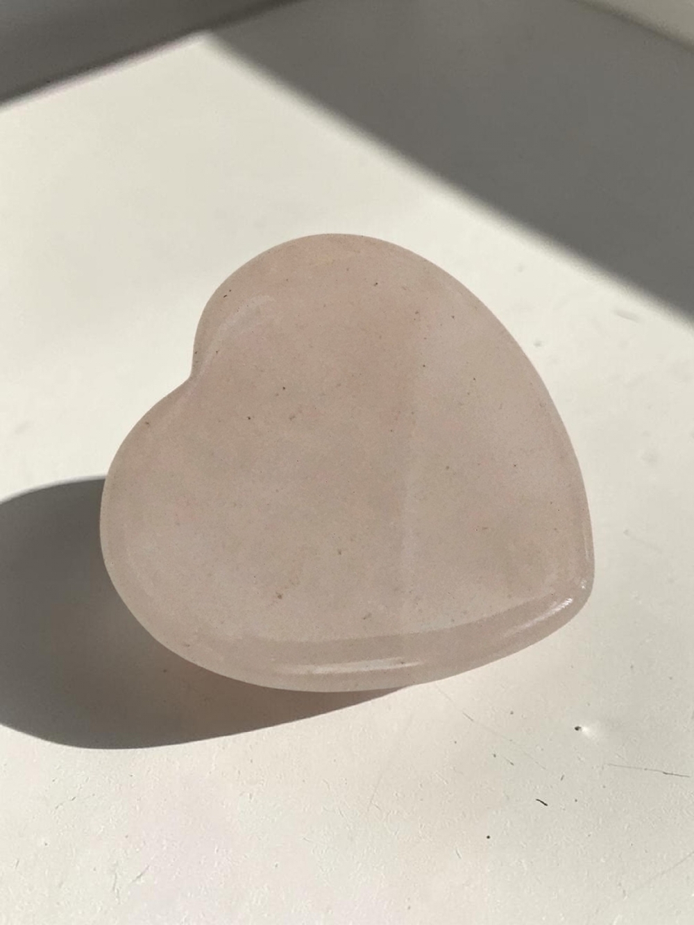 Heart-Rose Quartz Palm Stone